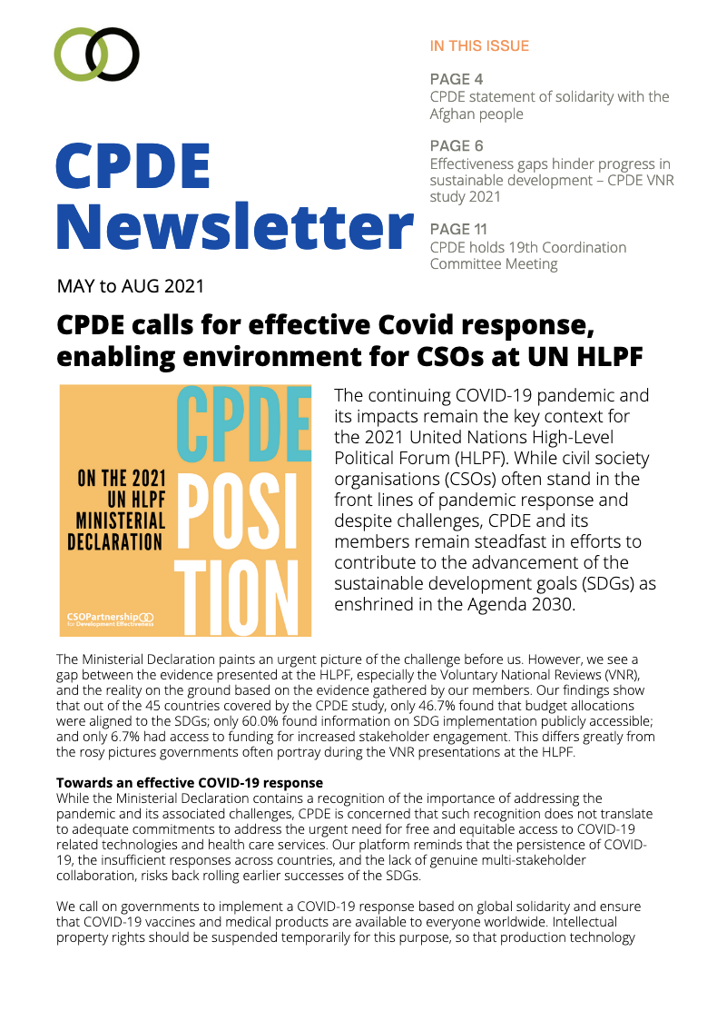 CPDE Newsletter May-Aug 2021